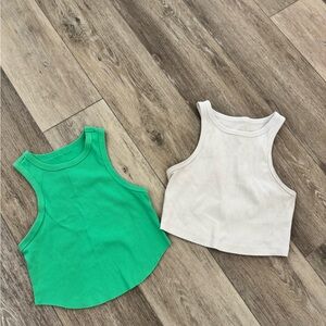 Wild Fable Tank Tops - Vibrant Green and White